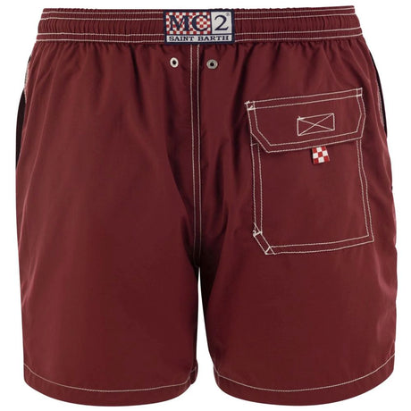 MC2 Saint Barth Red Polyester Men's Swim Trunk