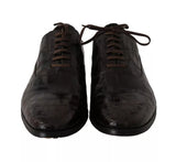 Dolce & Gabbana Brown Patterned Leather Dress Formal Shoes