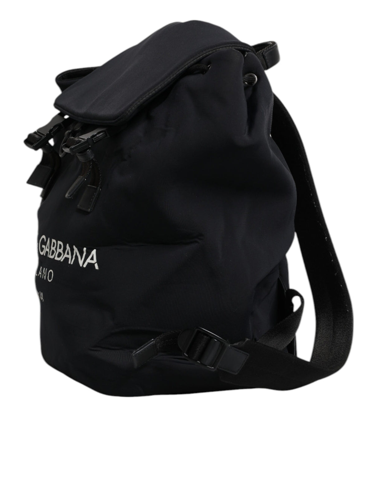 Dolce & Gabbana Black Neoprene Nylon DG Logo School Backpack Bag