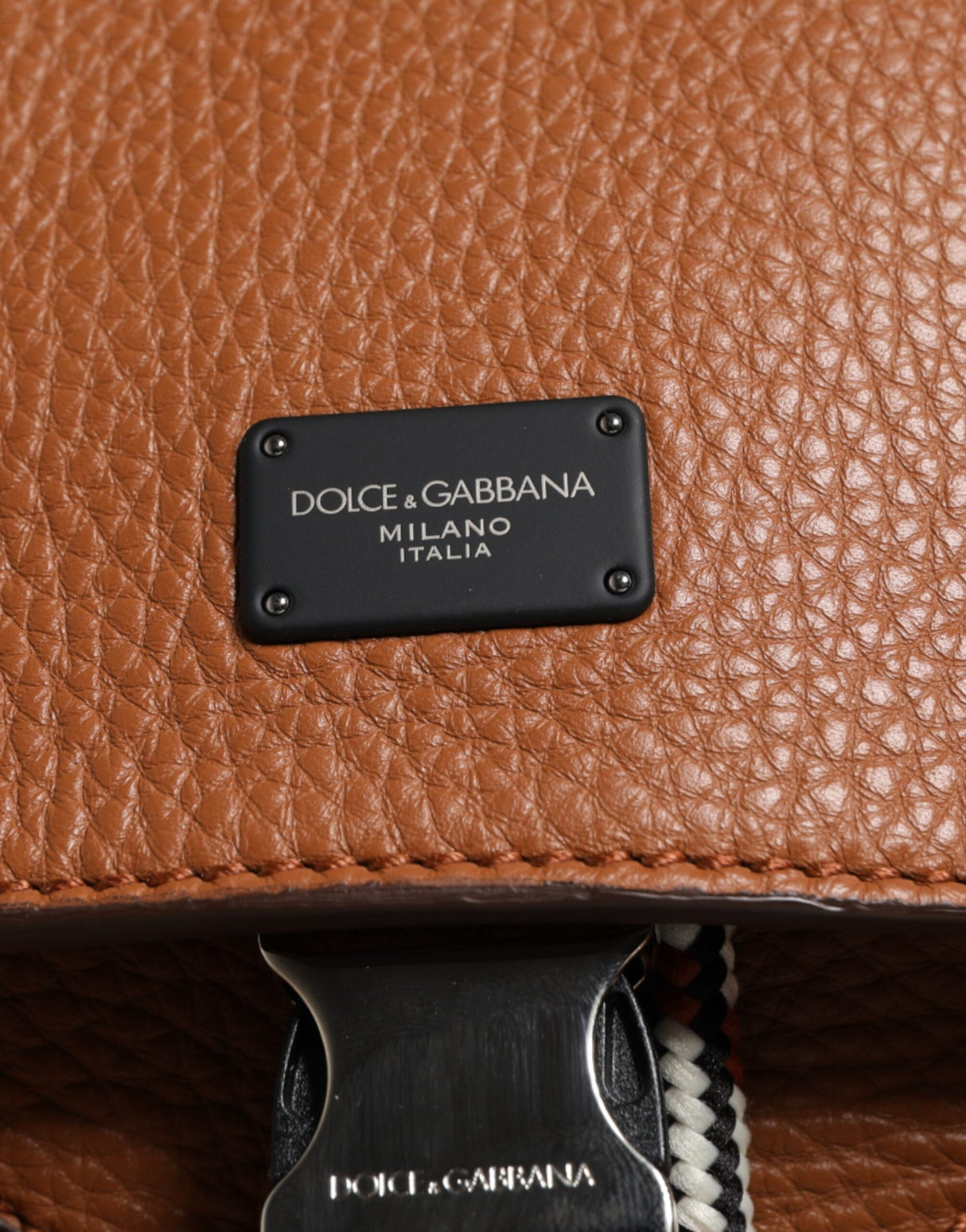 Dolce & Gabbana Brown Leather School Travel Backpack Bag