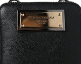 Dolce & Gabbana Black Leather Purse Crossbody Sling Phone Bag