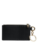 Dolce & Gabbana Black Calfskin Leather DG Logo Card Holder Wallet