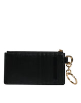 Dolce & Gabbana Black Calfskin Leather DG Logo Card Holder Wallet