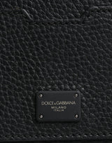 Dolce & Gabbana Black Calfskin Leather Messenger Crossbody Bag