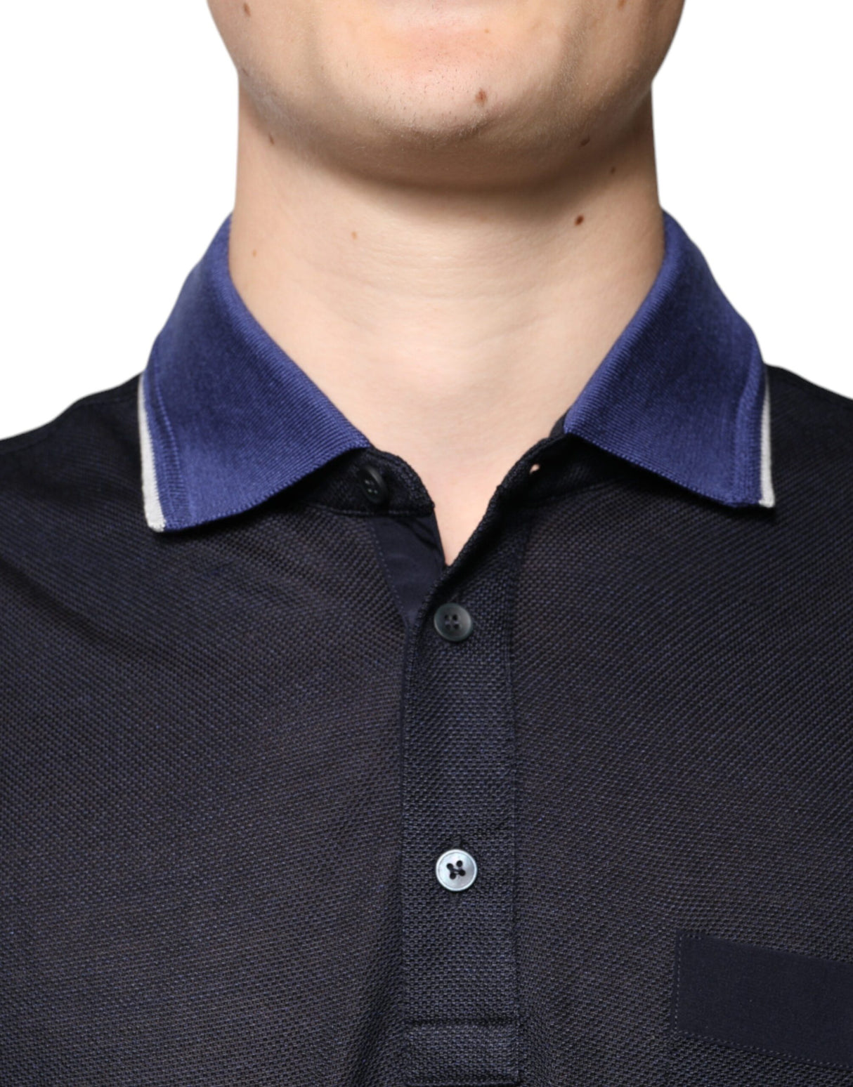 Dolce & Gabbana Blue Silk Collared Short Sleeves Polo T-shirt