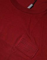 Dolce & Gabbana Maroon Logo Crew Neck Short Sleeves T-shirt