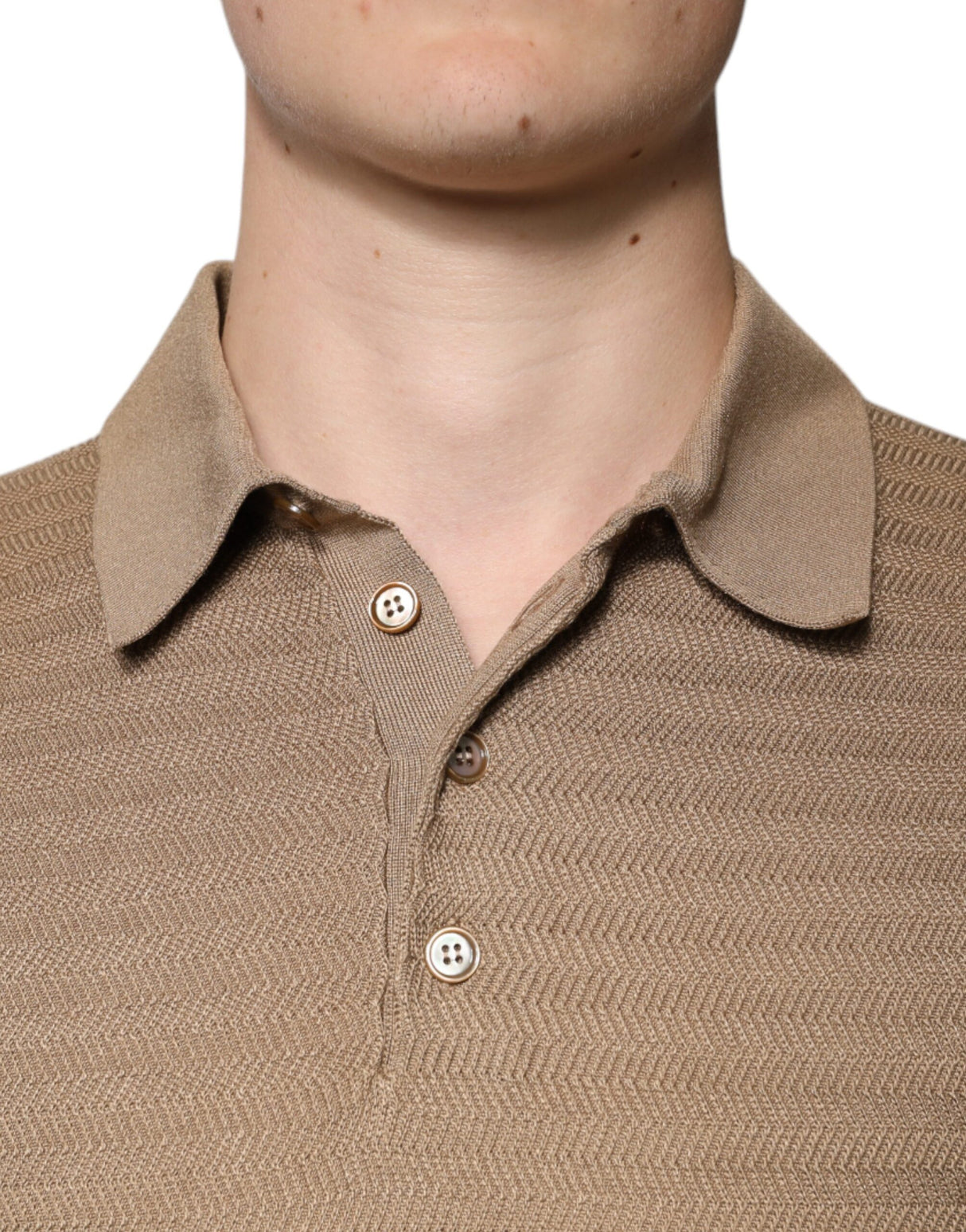 Dolce & Gabbana Brown Collared Short Sleeves Polo T-shirt