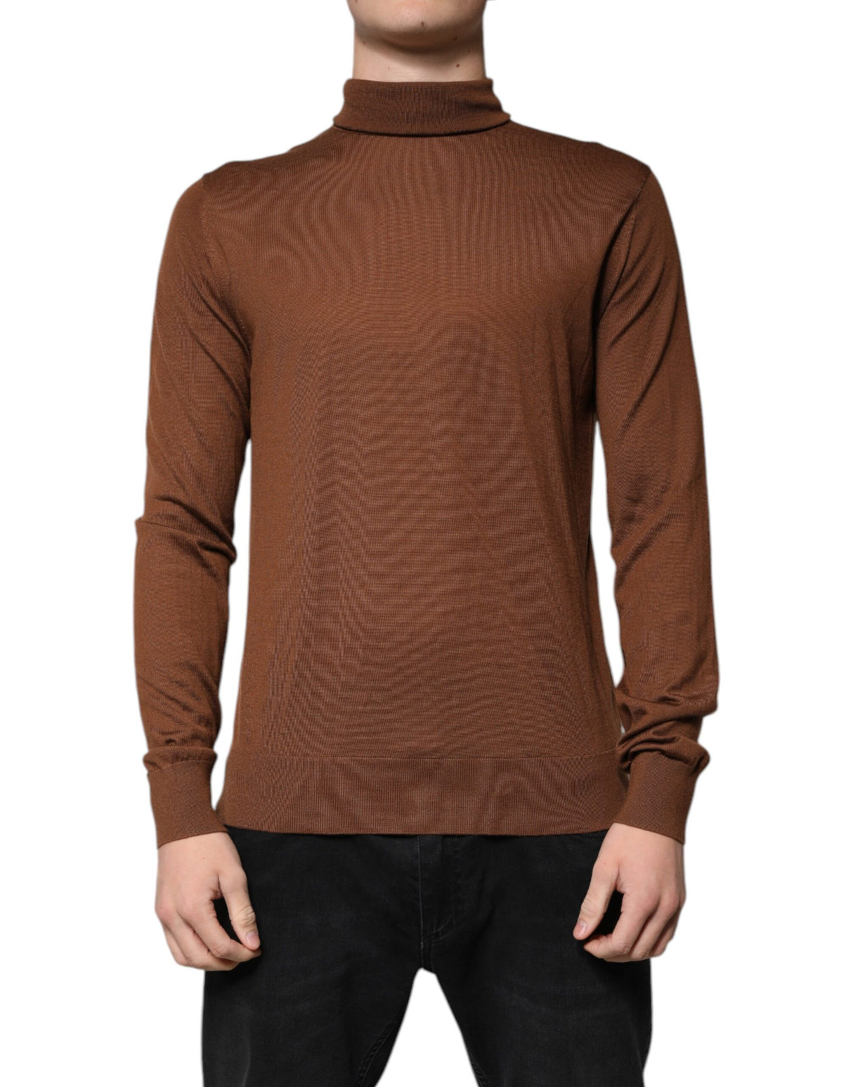 Dolce & Gabbana Brown Cashmere Turtleneck Pullover Sweater