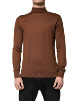 Dolce & Gabbana Brown Cashmere Turtleneck Pullover Sweater