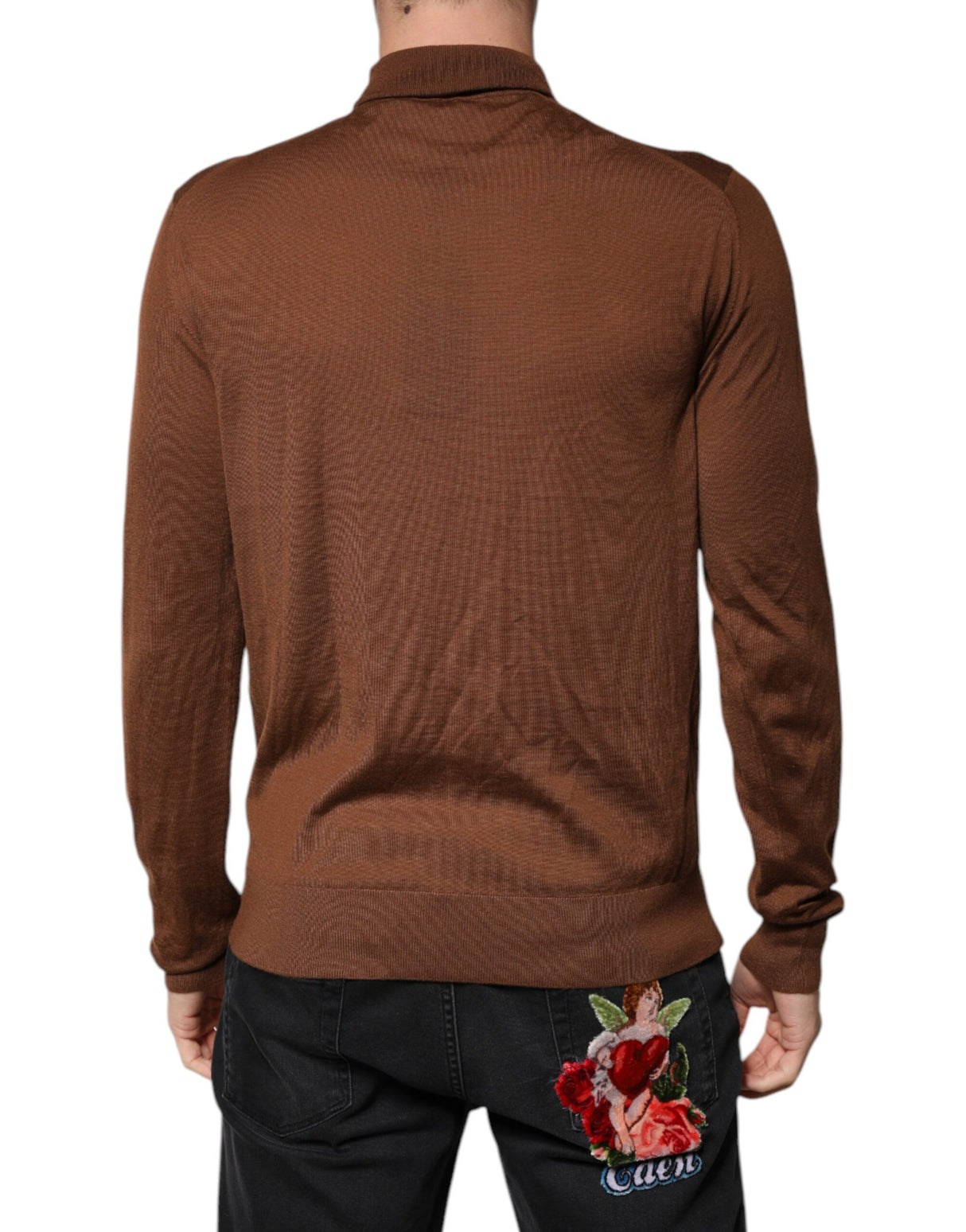 Dolce & Gabbana Brown Cashmere Turtleneck Pullover Sweater