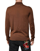 Dolce & Gabbana Brown Cashmere Turtleneck Pullover Sweater