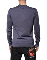 Dolce & Gabbana Gray Cashmere V-neck Men Pullover Sweater