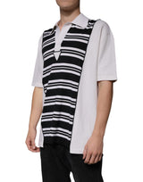 Dolce & Gabbana Black White Stripes Collared Polo T-shirt