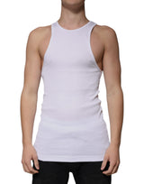 Dolce & Gabbana White Cotton Sleeveless Round Neck Tank T-shirt