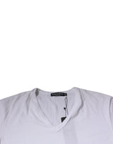 Dolce & Gabbana White Cotton V-neck Short Sleeves T-shirt