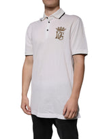 Dolce & Gabbana White Collared Short Sleeves Polo T-shirt