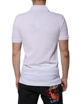 Dolce & Gabbana White Collared Short Sleeves Polo T-shirt