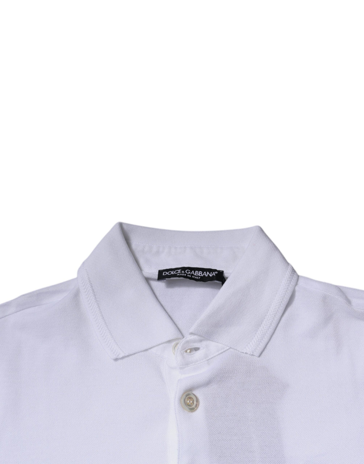 Dolce & Gabbana White Collared Short Sleeves Polo T-shirt