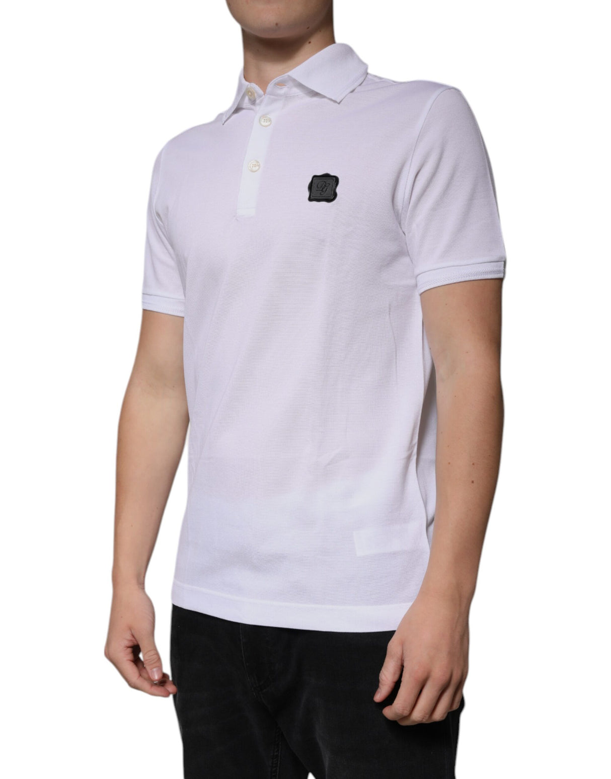 Dolce & Gabbana White Collared Short Sleeves Polo T-shirt