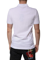 Dolce & Gabbana White Collared Short Sleeves Polo T-shirt