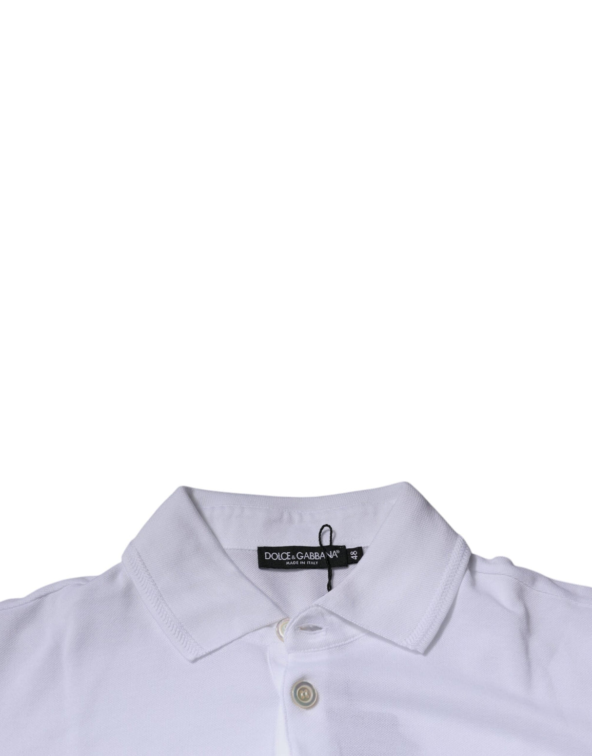 Dolce & Gabbana White Collared Short Sleeves Polo T-shirt