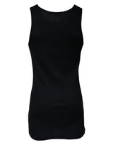 Dolce & Gabbana Black Cotton Sleeveless Round Neck Tank T-shirt