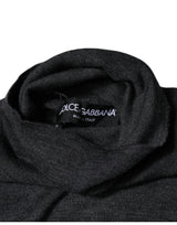 Dolce & Gabbana Gray Wool Knit Turtleneck Pullover Sweater