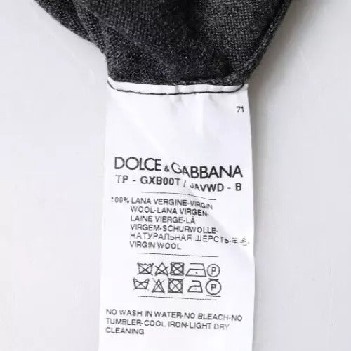 Dolce & Gabbana Gray Wool Knit Turtleneck Pullover Sweater