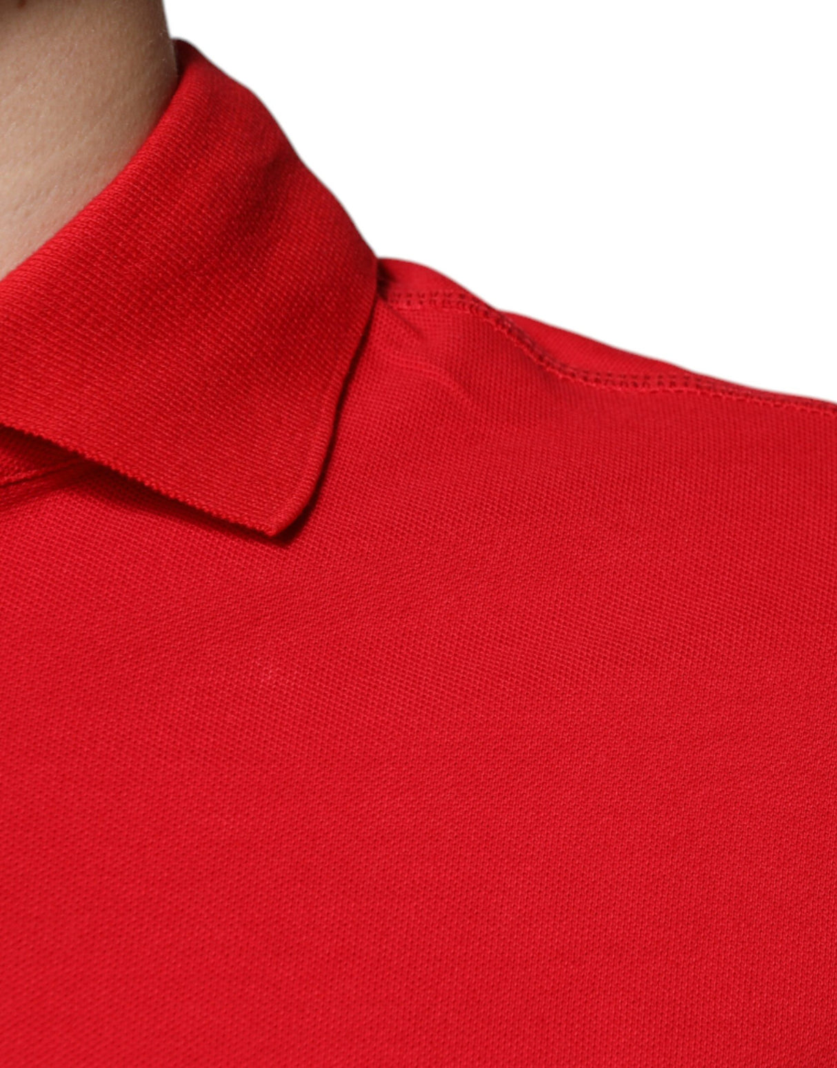 Dolce & Gabbana Red Logo Collared Short Sleeves Polo T-shirt