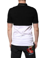 Dolce & Gabbana Black White Cotton Short Sleeves Polo T-shirt