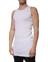 Dolce & Gabbana White Cotton Sleeveless Round Neck Tank T-shirt