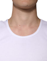 Dolce & Gabbana White Cotton Sleeveless Round Neck Tank T-shirt