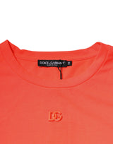 Dolce & Gabbana Orange Logo Polyester Crew Neck T-shirt