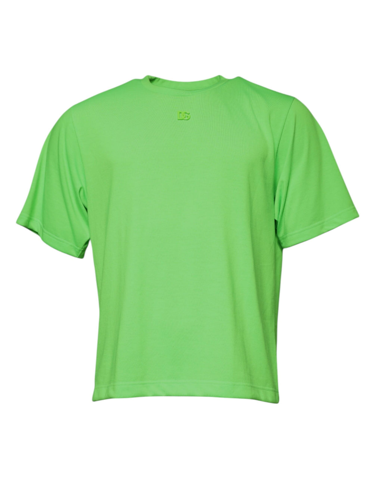 Dolce & Gabbana Green Logo Polyester Crew Neck T-shirt