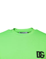 Dolce & Gabbana Green Logo Polyester Crew Neck T-shirt