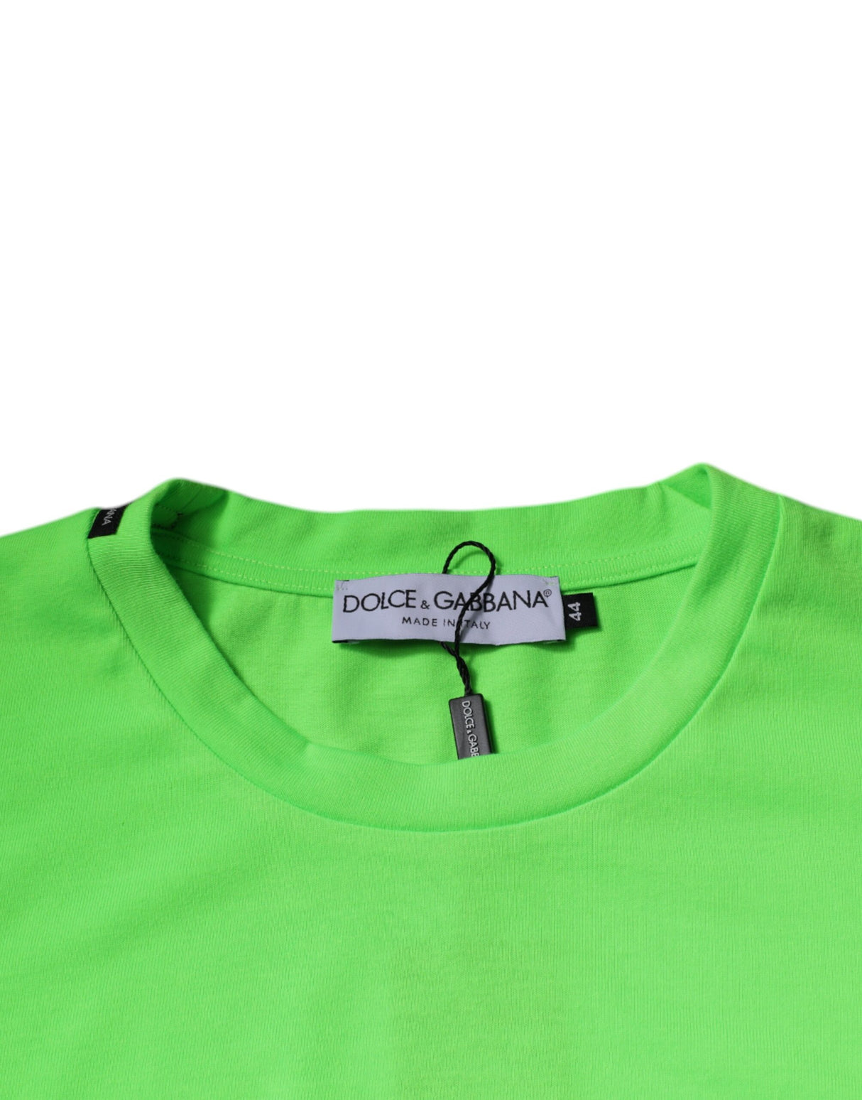 Dolce & Gabbana Green Logo Polyester Crew Neck T-shirt