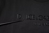 Dolce & Gabbana Black Logo Cotton Crew Neck T-shirt