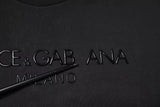 Dolce & Gabbana Black Logo Cotton Crew Neck T-shirt