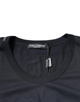 Dolce & Gabbana Black Cotton Crew Neck Short Sleeves T-shirt