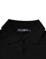 Dolce & Gabbana Black Collared Short Sleeves Polo T-shirt