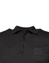 Dolce & Gabbana Dark Gray Collared Short Sleeves Polo T-shirt