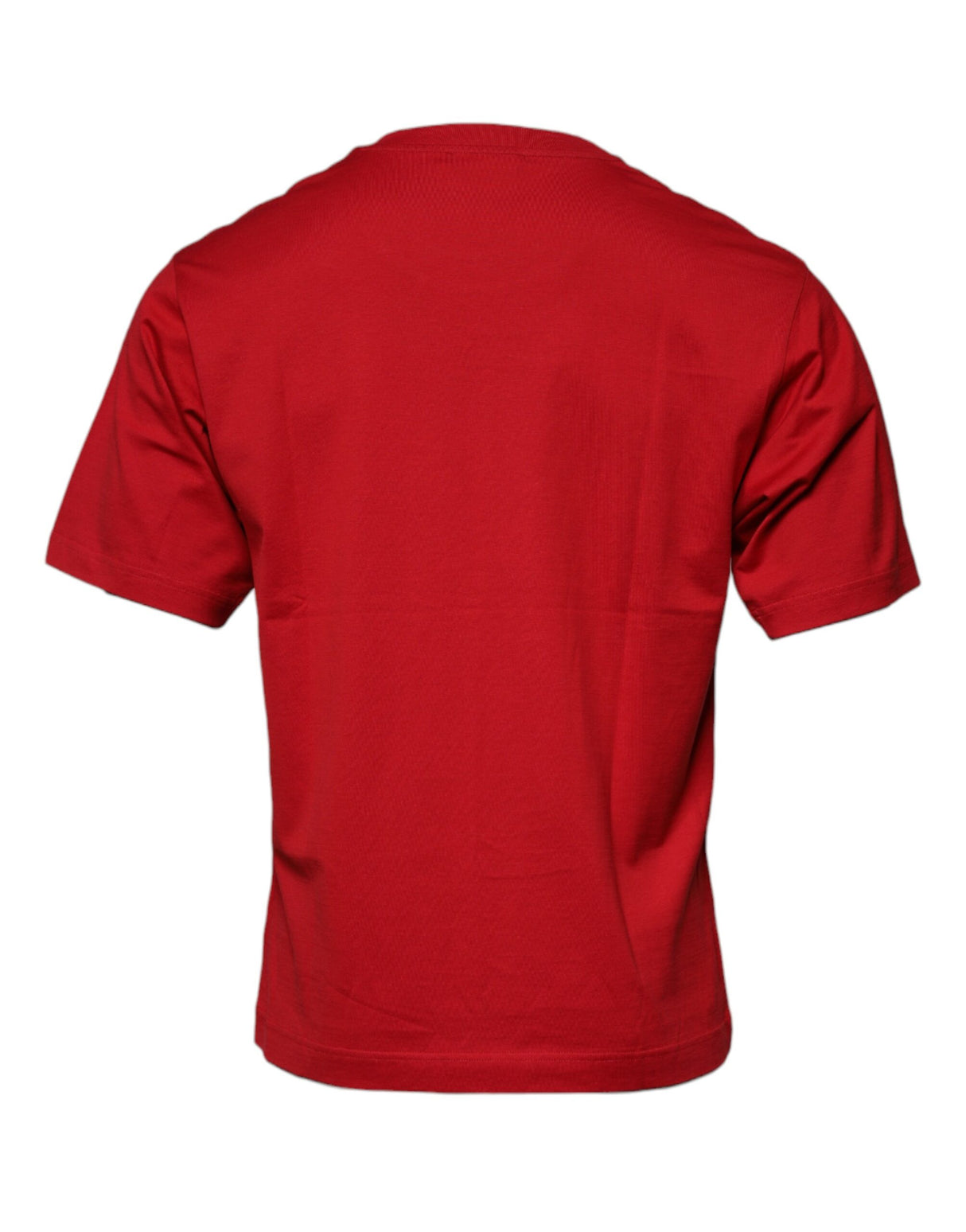 Dolce & Gabbana Red Logo Print Cotton Crew Neck T-shirt