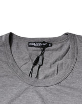 Dolce & Gabbana Gray Cotton Crew Neck Short Sleeves T-shirt