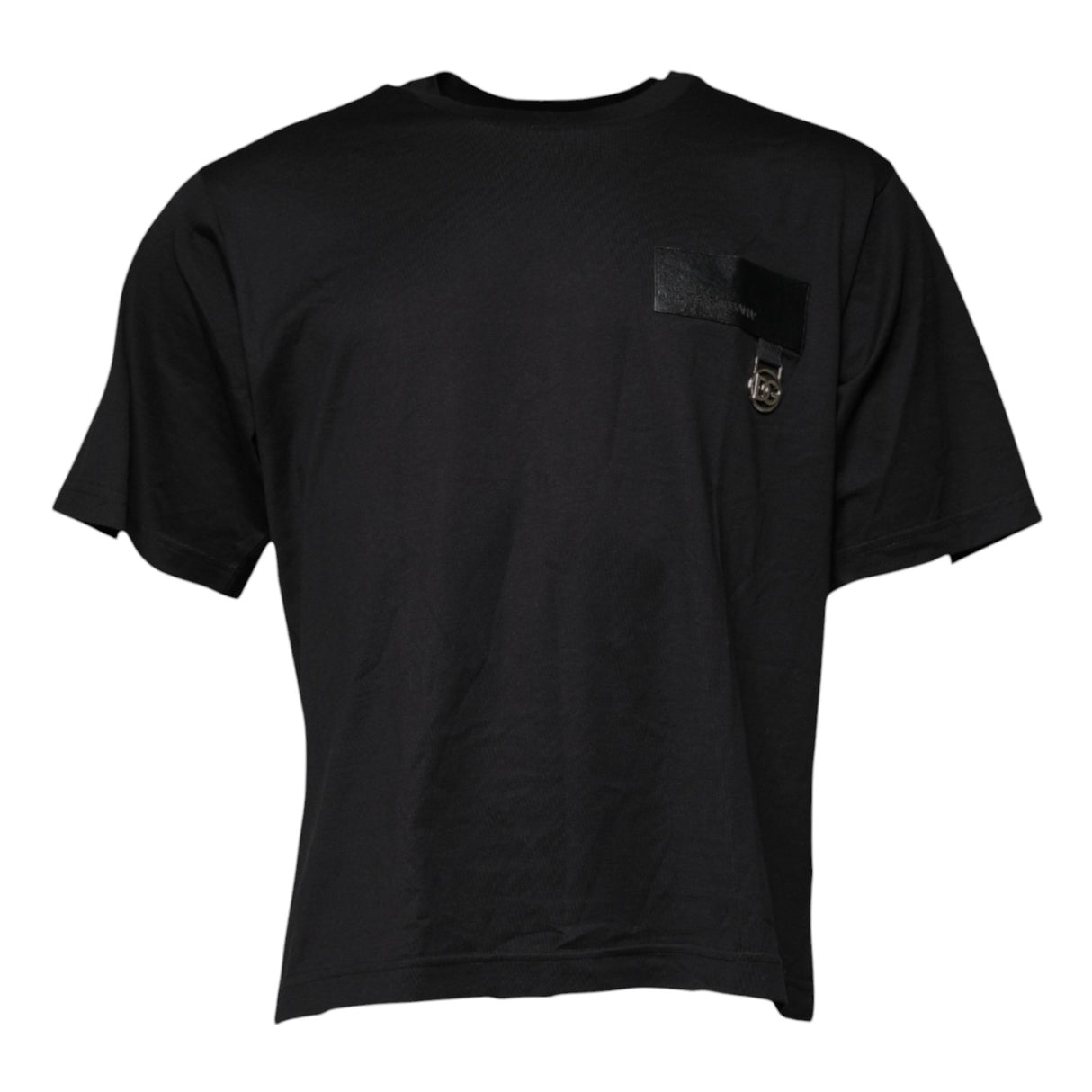 Dolce & Gabbana Black DG Logo Cotton Crew Neck T-shirt