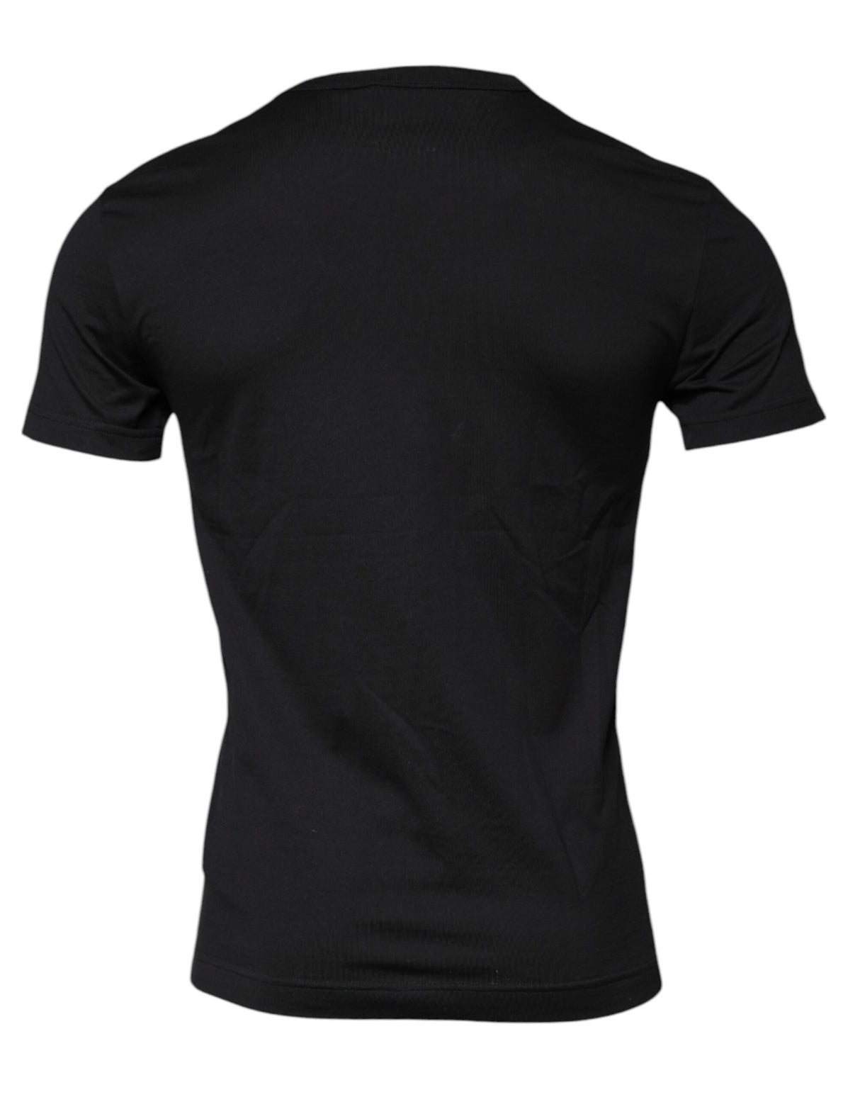 Dolce & Gabbana Black Cotton Crew Neck Short Sleeves T-shirt