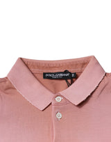 Dolce & Gabbana Pink Crown Collared Short Sleeve Polo T-shirt