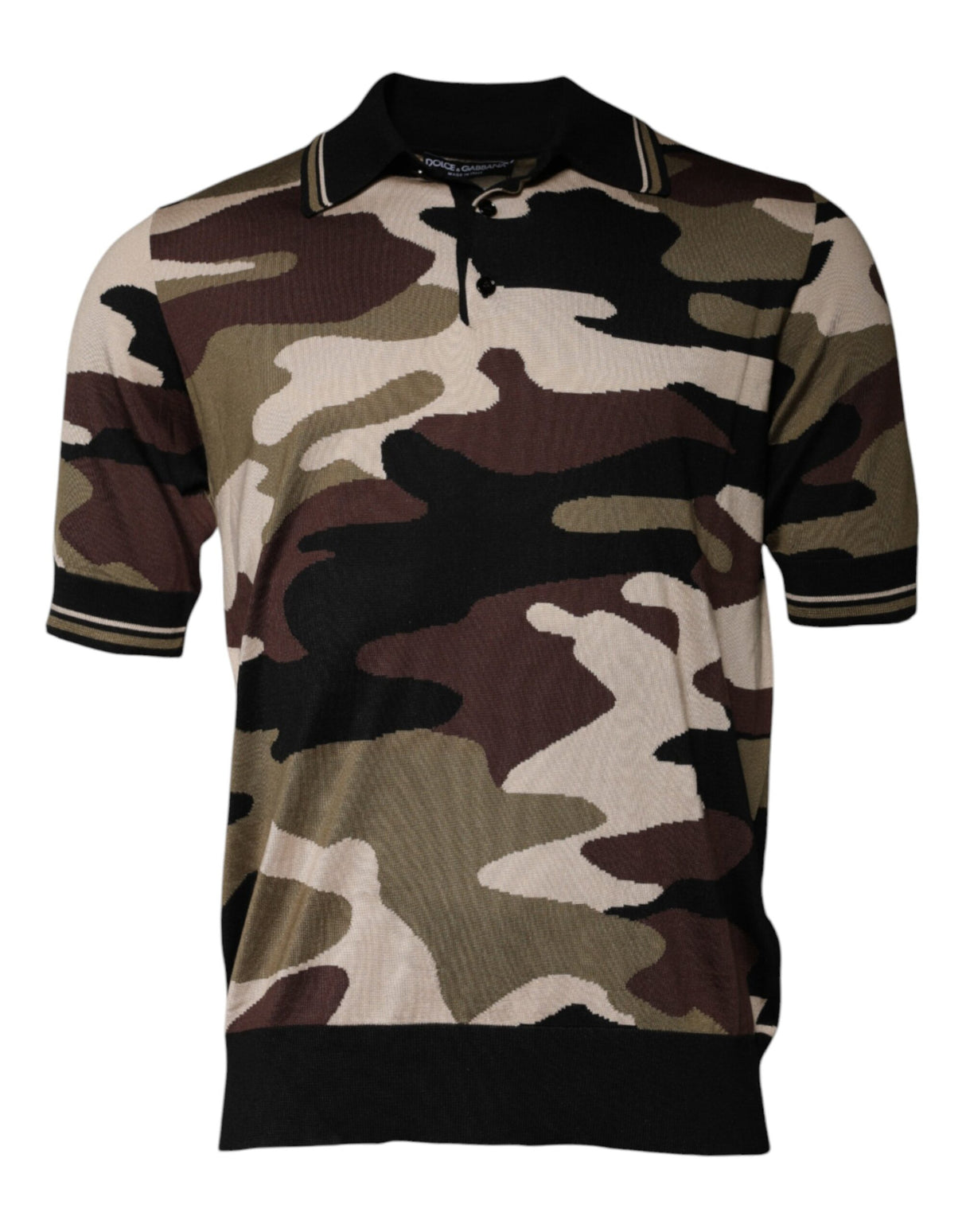 Dolce & Gabbana Multicolor Camouflage Collared Polo T-shirt