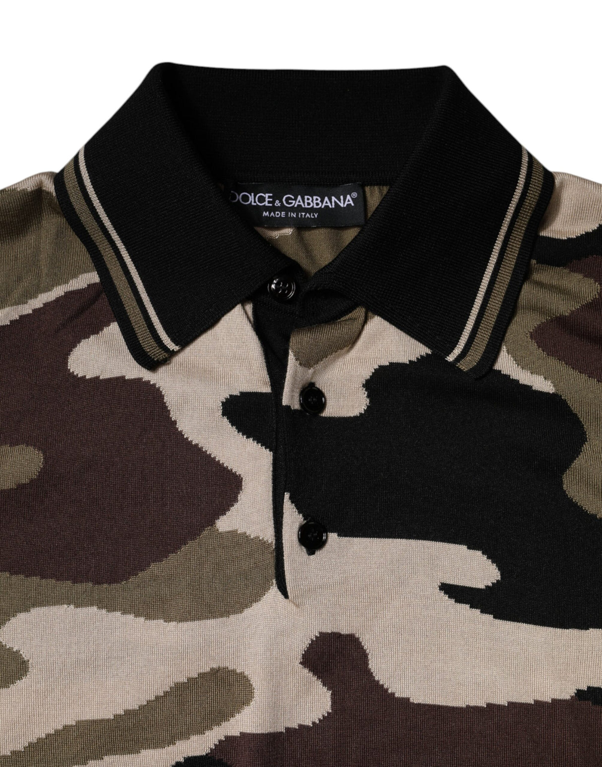 Dolce & Gabbana Multicolor Camouflage Collared Polo T-shirt