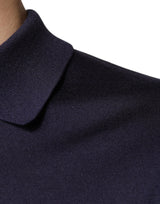 Dolce & Gabbana Blue Silk Collared Short Sleeves Polo T-shirt