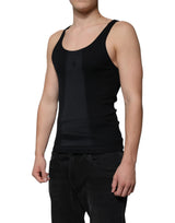 Dolce & Gabbana Black Cotton Sleeveless Round Neck Tank T-shirt